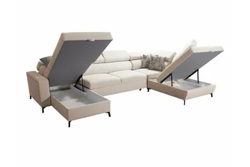 Galbally 5-sits Hörnbäddsoffa NO_BRAND Dark brown - Møbler - Sofaer - Sovesofaer - Hjørnesovesofa