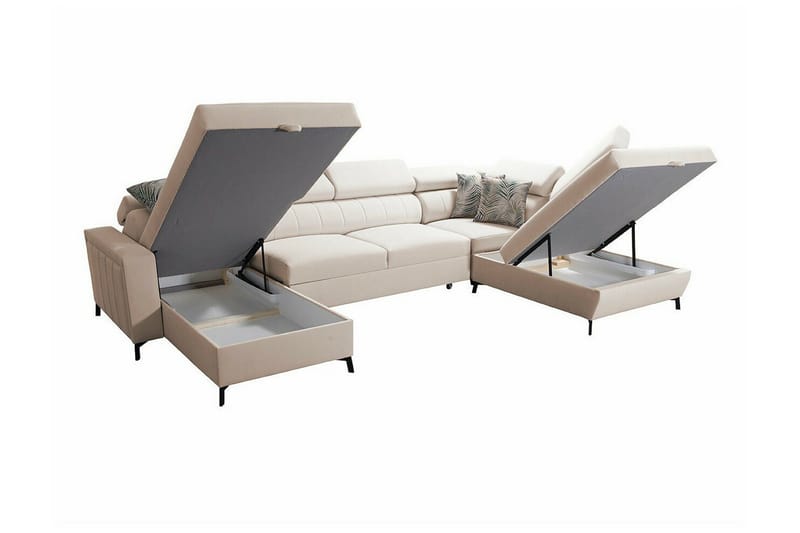 Galbally 5-sits Hörnbäddsoffa NO_BRAND Dark brown - Møbler - Sofaer - Sovesofaer - Hjørnesovesofa
