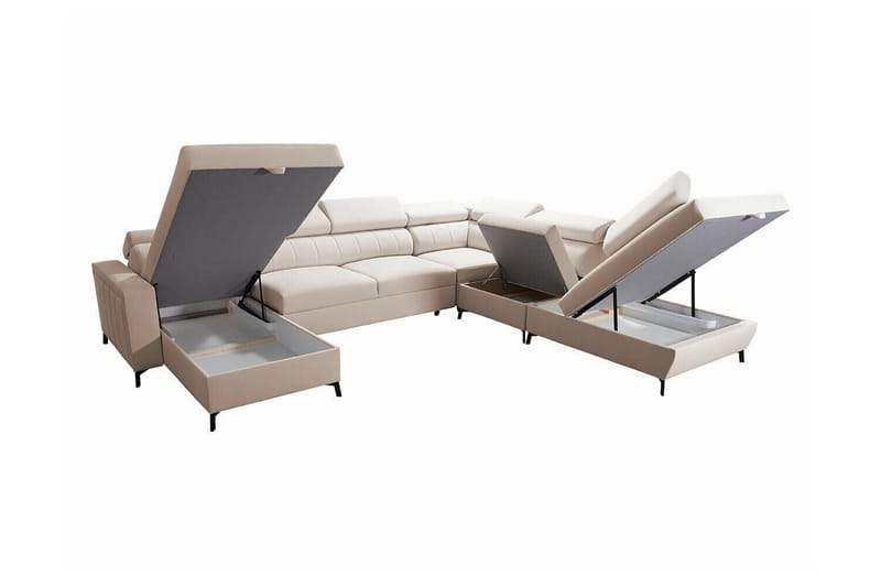 Galbally 5-sits Hörnbäddsoffa NO_BRAND Dark brown - Møbler - Sofaer - Sovesofaer - Hjørnesovesofa