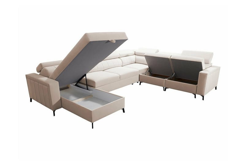 Galbally 5-sits Hörnbäddsoffa NO_BRAND Dark brown - Møbler - Sofaer - Sovesofaer - Hjørnesovesofa
