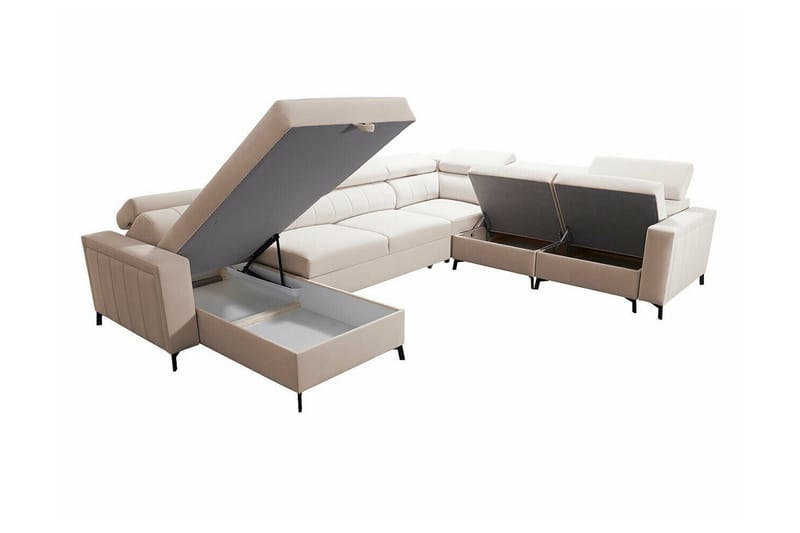 Galbally 5-sits Hörnbäddsoffa NO_BRAND Dark brown - Møbler - Sofaer - Sovesofaer - Hjørnesovesofa