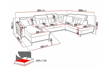 Galbally 5-sits Hörnbäddsoffa NO_BRAND Dark brown - Møbler - Sofaer - Sovesofaer - Hjørnesovesofa