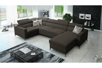 Galbally 5-sits Hörnbäddsoffa NO_BRAND Dark brown - Møbler - Sofaer - Sovesofaer - Hjørnesovesofa