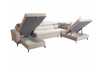 Galbally 5-sits Hörnbäddsoffa NO_BRAND Dark brown - Møbler - Sofaer - Sovesofaer - Sovesofa divan