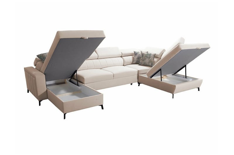 Galbally 5-sits Hörnbäddsoffa NO_BRAND Dark brown - Møbler - Sofaer - Sovesofaer - Sovesofa divan