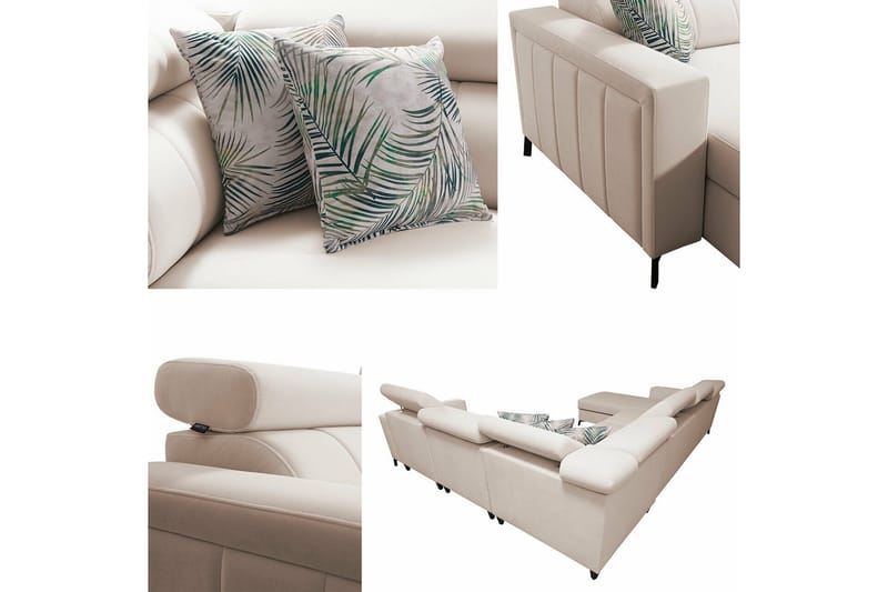 Galbally 5-sits Hörnbäddsoffa NO_BRAND Dark brown - Møbler - Sofaer - Sovesofaer - Hjørnesovesofa