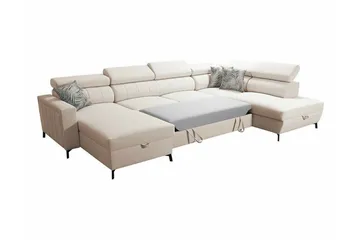 Galbally 5-sits Hörnbäddsoffa NO_BRAND Dark brown - Møbler - Sofaer - Sovesofaer - Hjørnesovesofa