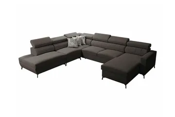 Galbally 5-sits Hörnbäddsoffa NO_BRAND Dark brown - Møbler - Sofaer - Sovesofaer - Hjørnesovesofa