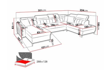 Galbally 5-sits Hörnbäddsoffa NO_BRAND Dark brown - Møbler - Sofaer - Sovesofaer - Sovesofa divan