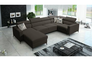 Galbally 5-sits Hörnbäddsoffa NO_BRAND Dark brown - Møbler - Sofaer - Sovesofaer - Hjørnesovesofa