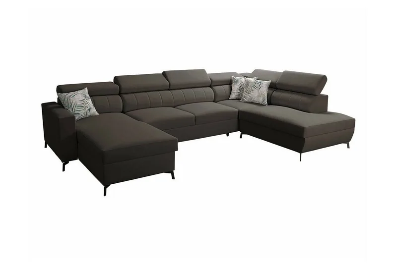 Galbally 5-sits Hörnbäddsoffa NO_BRAND Dark brown