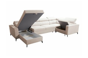 Galbally 5-sits Hörnbäddsoffa NO_BRAND Dark brown - Møbler - Sofaer - Sovesofaer - Hjørnesovesofa