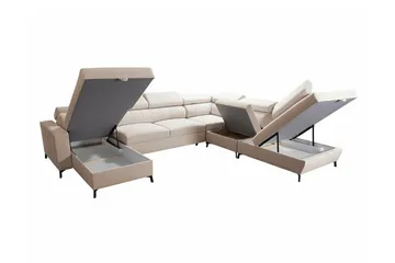 Galbally 5-sits Hörnbäddsoffa NO_BRAND Dark brown - Møbler - Sofaer - Sovesofaer - Hjørnesovesofa