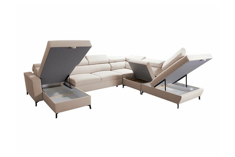 Galbally 5-sits Hörnbäddsoffa NO_BRAND Dark brown - Møbler - Sofaer - Sovesofaer - Hjørnesovesofa