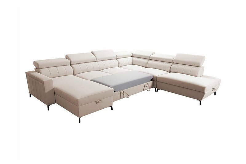Galbally 5-sits Hörnbäddsoffa NO_BRAND Dark brown - Møbler - Sofaer - Sovesofaer - Hjørnesovesofa