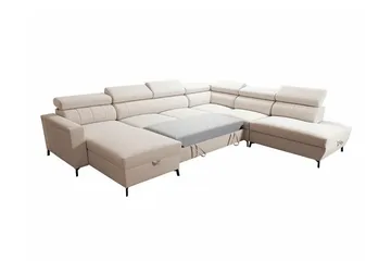 Galbally 5-sits Hörnbäddsoffa NO_BRAND Dark pink - Møbler - Sofaer - Sovesofaer - Sovesofa divan
