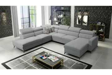 Galbally 5-sits Hörnbäddsoffa NO_BRAND Light grey - Møbler - Sofaer - Sovesofaer - Sovesofa divan