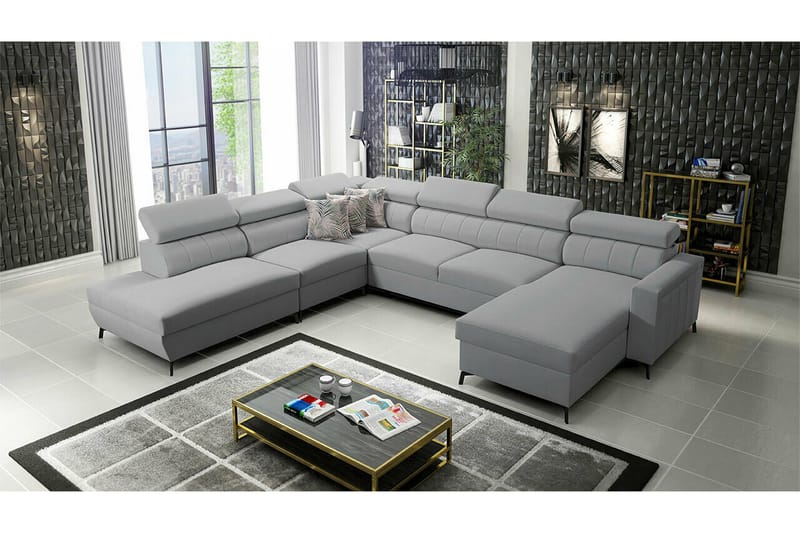 Galbally 5-sits Hörnbäddsoffa NO_BRAND Light grey - Møbler - Sofaer - Sovesofaer - Sovesofa divan