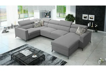 Galbally 5-sits Hörnbäddsoffa NO_BRAND Light grey/Dark grey - Møbler - Sofaer - Sovesofaer - Hjørnesovesofa