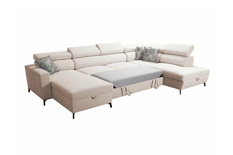 Galbally 5-sits Hörnbäddsoffa NO_BRAND Light grey/Dark grey - Møbler - Sofaer - Sovesofaer - Sovesofa divan