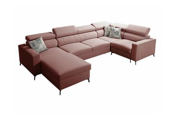 Galbally 5-sits Hörnbäddsoffa NO_BRAND Light pink - Møbler - Sofaer - Sovesofaer - Hjørnesovesofa