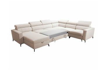 Galbally 5-sits Hörnbäddsoffa NO_BRAND Ljusgrå - Møbler - Sofaer - Sovesofaer - Hjørnesovesofa