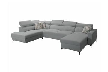 Galbally 5-sits Hörnbäddsoffa NO_BRAND Ljusgrå - Møbler - Sofaer - Sovesofaer - Sovesofa divan