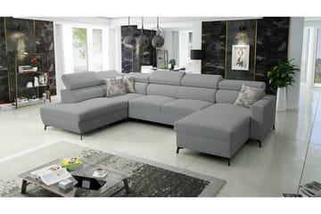 Galbally 5-sits Hörnbäddsoffa NO_BRAND Ljusgrå - Møbler - Sofaer - Sovesofaer - Sovesofa divan