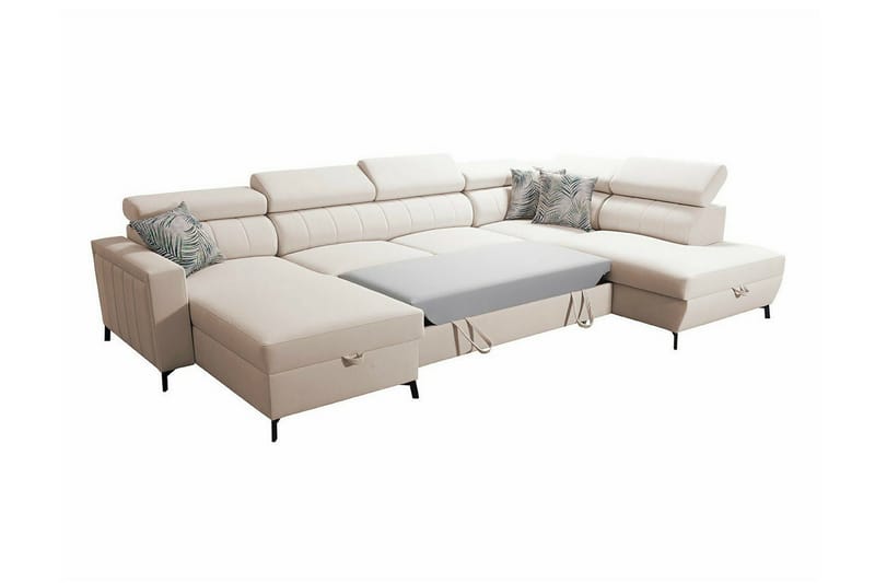 Galbally 5-sits Hörnbäddsoffa NO_BRAND Pink - Møbler - Sofaer - Sovesofaer - Sovesofa divan