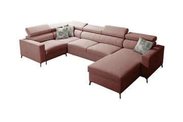 Galbally 5-sits Hörnbäddsoffa Pink - Møbler - Sofaer - Sovesofaer - Hjørnesovesofa