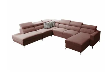 Galbally 5-sits Hörnbäddsoffa Pink - Møbler - Sofaer - Sovesofaer - Hjørnesovesofa