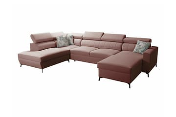 Galbally 5-sits Hörnbäddsoffa Pink - Møbler - Sofaer - Sovesofaer - Hjørnesovesofa