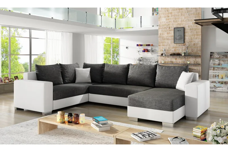 Gallicanta Hjørnesovesofa, Grå/Hvit