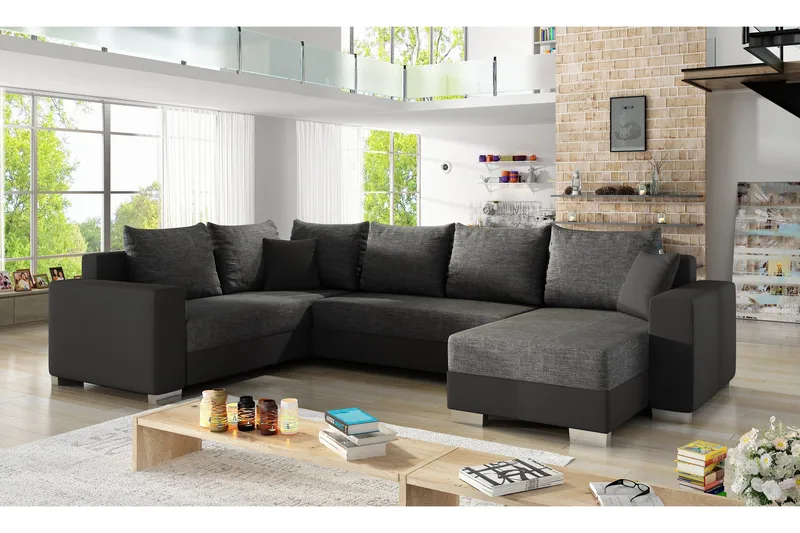 Gallicanta Hjørnesovesofa, Grå/Svart