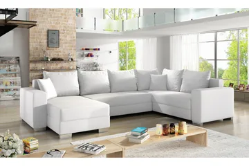 Gallicanta Hjørnesovesofa - Hvit - Møbler - Sofaer - Sovesofaer - Hjørnesovesofa