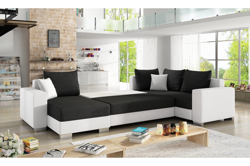 Gallicanta Hjørnesovesofa - Svart - Møbler - Sofaer - Sovesofaer - Hjørnesovesofa