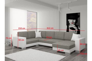 Gallicanta Hjørnesovesofa - Svart - Møbler - Sofaer - Sovesofaer - Hjørnesovesofa