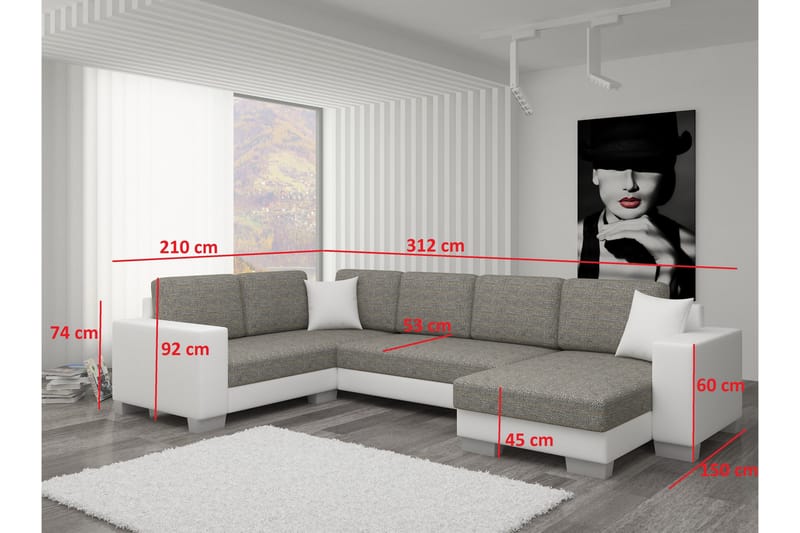 Gallicanta Hjørnesovesofa - Svart - Møbler - Sofaer - Sovesofaer - Hjørnesovesofa
