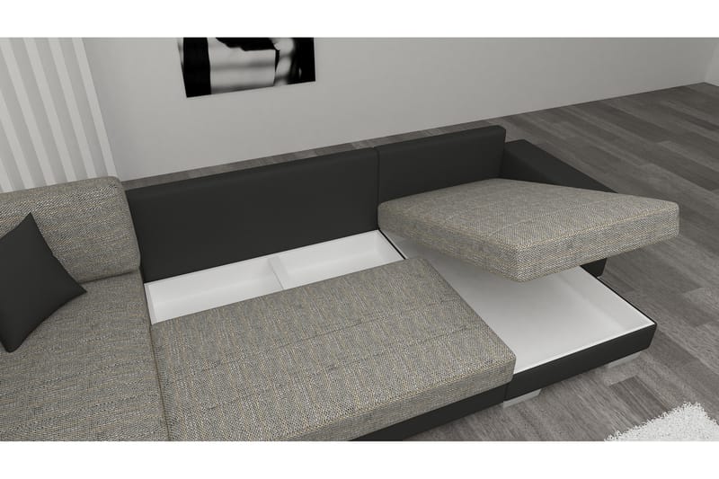 Gallicanta Hjørnesovesofa - Svart - Møbler - Sofaer - Sovesofaer - Hjørnesovesofa