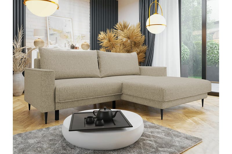 Graystone 2-seters Hjørnesovesofa - Cream - Møbler - Sofaer - Sovesofaer - Hjørnesovesofa