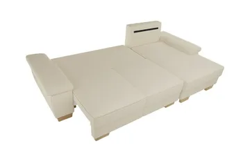 Graystone 3-seter Høyre Hjørnesovesofa 130x193 cm med Oppbevaring i Stoff - Beige - Møbler - Sofaer - Sovesofaer - Sovesofa divan