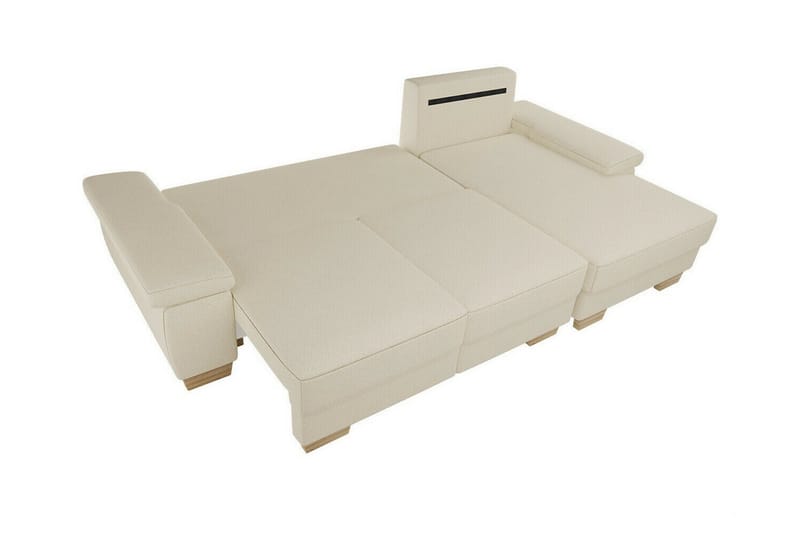 Graystone 3-seter Høyre Hjørnesovesofa 130x193 cm med Oppbevaring i Stoff - Beige - Møbler - Sofaer - Sovesofaer - Sovesofa divan