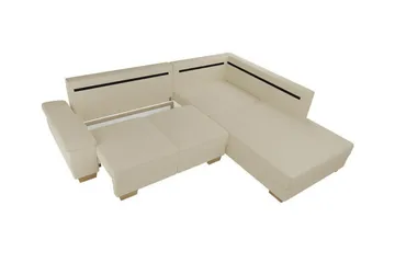 Graystone 3-seter Høyre Hjørnesovesofa 130x203 cm med Oppbevaring i Stoff - Beige - Møbler - Sofaer - Sovesofaer - Langsgående sovesofa