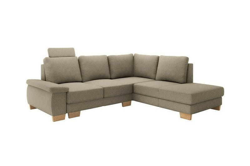 Graystone 3-seter Høyre Hjørnesovesofa 130x203 cm med Oppbevaring i Stoff, Beige