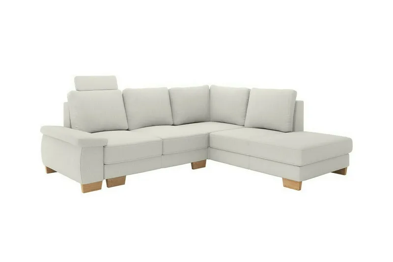 Graystone 3-seter Høyre Hjørnesovesofa 130x203 cm med Oppbevaring i Stoff, Lys Beige
