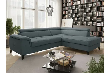 Graystone 3-seter Høyre Hjørnesovesofa med Oppbevaring i Stoff - Grå - Møbler - Sofaer - Sovesofaer - Langsgående sovesofa