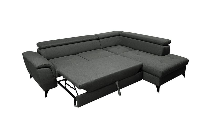 Graystone 3-seter Høyre Hjørnesovesofa med Oppbevaring i Stoff - Grå - Møbler - Sofaer - Sovesofaer - Langsgående sovesofa