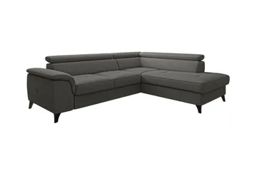 Graystone 3-seter Høyre Hjørnesovesofa med Oppbevaring i Stoff - Grå - Møbler - Sofaer - Sovesofaer - Langsgående sovesofa