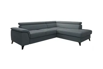 Graystone 3-seter Høyre Hjørnesovesofa med Oppbevaring i Stoff - Grå - Møbler - Sofaer - Sovesofaer - Langsgående sovesofa