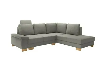 Graystone 3-seter Høyre L-formet Hjørnesovesofa 130x203 cm med Oppbevaring i Stoff - Grå - Møbler - Sofaer - Sovesofaer - Langsgående sovesofa